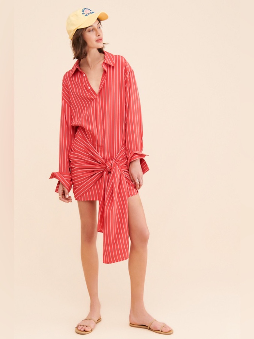 NWT Bardot Malira Shirt Dress in Red and White Stripe size XL / US 10